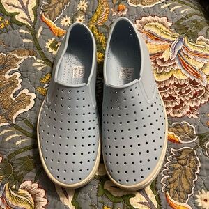 Light Blue Perforated Slip-On Shoes, new without tag, Native shoes